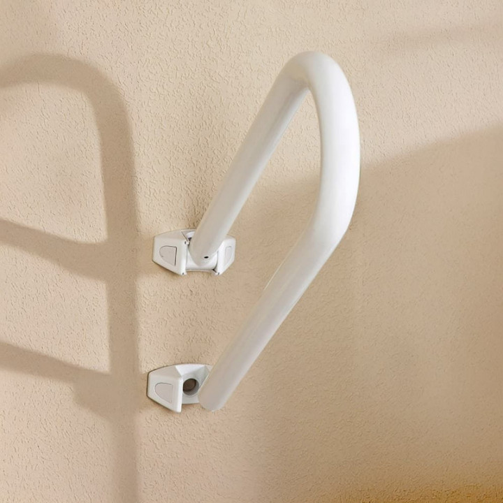 POIGNÉE DE SÉCURITÉ TOURNANTE, ALUMINIUM BLANC, 52,5 x 21 x