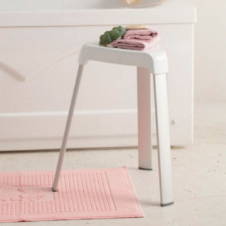 TABOURET DE SALLE DE BAIN, BLANC, 25 x 29 x 45 cm