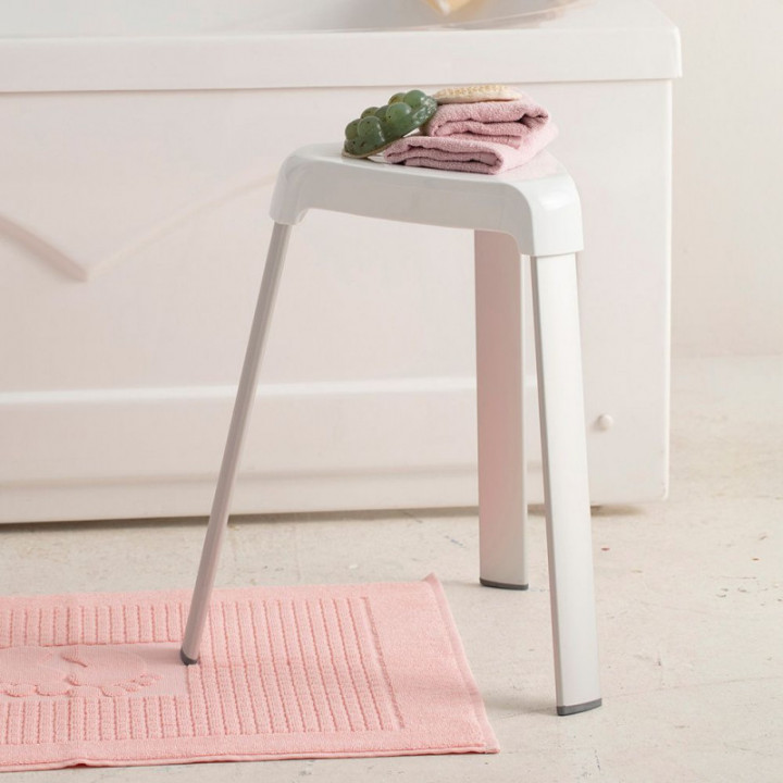 TABOURET DE SALLE DE BAIN, BLANC, 25 x 29 x 45 cm