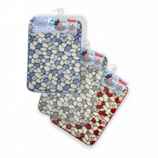 TAPIS DE BAIN IMPRIMÉ PIERRE, COULEURS ASSORTIES 40 x 60 cm