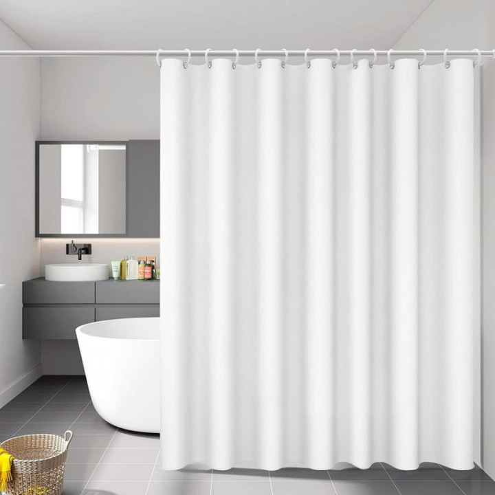 RIDEAU DE SALLE DE BAIN BASIC BLANC 140 x 180 cm