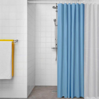 RIDEAU DE SALLE DE BAIN BASIC BLEU 180 x 180 cm