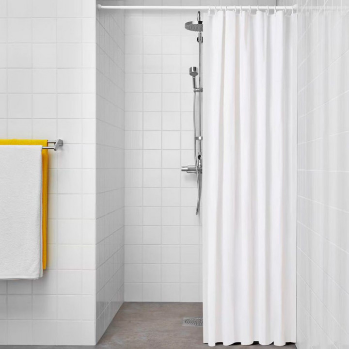 RIDEAU DE SALLE DE BAIN BASIC BLANC 180 x 180 cm