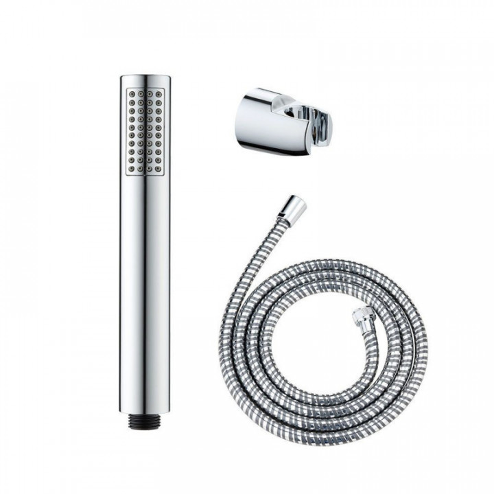 KIT DE DOUCHE BASIC, TÊTE 5 FONCTIONS + TUYAU 150 cm + SUPPO