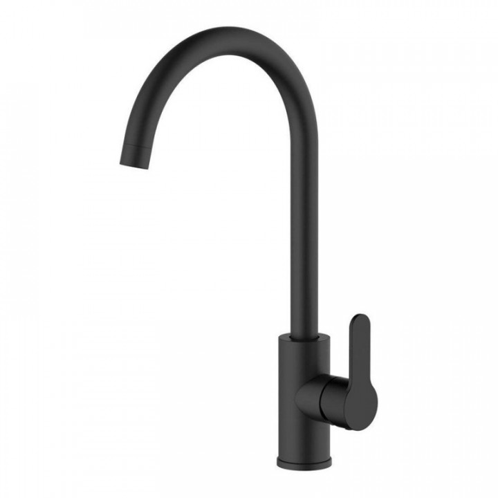 ROBINET DE CUISINE MONOCOMMANDE À BEC HAUT NOIR MAT SÉRIE MI