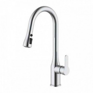 ROBINET MITIGEUR DE CUISINE BEC HAUT ARGENT BROSSÉ SÉRIE TRA