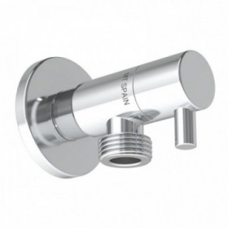 ROBINET D'ANGLE MODÈLE DECO AVEC POIGNÉE RONDE, ARGENTÉ, ½ x