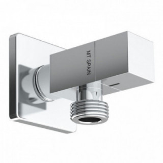 ROBINET D'ANGLE MODÈLE DECO AVEC POIGNÉE CARRÉE, ARGENTÉ, ½