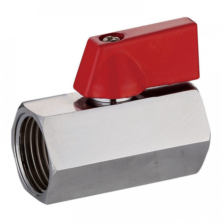 MINI VANNE À BILLE H-H ½ po AVEC LEVIER ROUGE