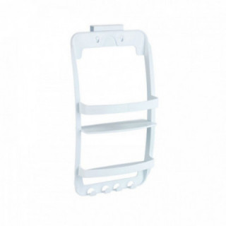 ÉTAGÈRE DE SALLE DE BAIN, BLANC, AVEC FIXATION POLYVALENTE,