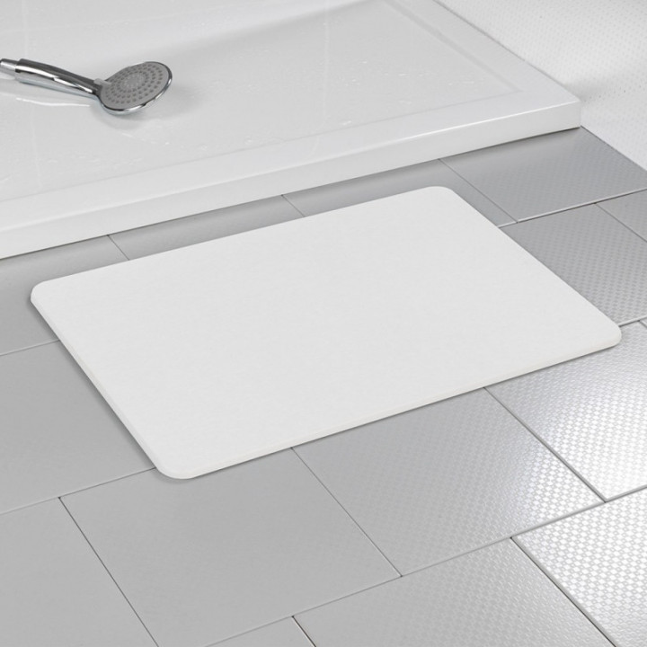 TAPIS DE BAIN ANTIDÉRAPANT EN DIATOMITE, BLANC, 60 x 39 cm