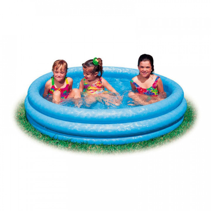 PISCINE GONFLABLE POUR ENFANTS, MODÈLE BLEU, 3 ANNEAUX, Ø114