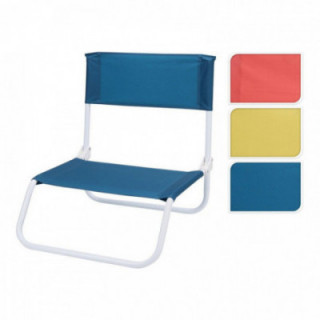 CHAISE DE PLAGE PLIANTE COULEURS ASSORTIES MÉTALLIQUE, 45 x