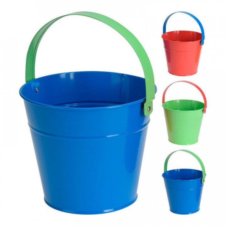 SEAU ENFANT POUR PLAGE Ø16x13cm COULEURS ASSORTIES