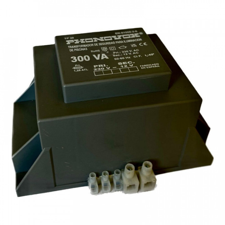 TRANSFORMATEUR DE PISCINE 300VA 230/12V 50-60Hz. IP-00 BLOC