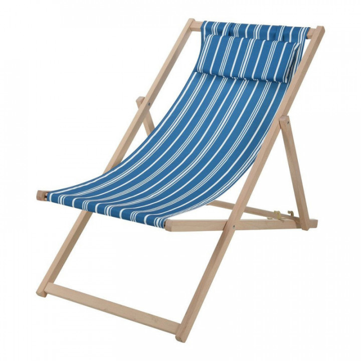 CHAISE PLIANTE TISSU ET BOIS 97 x 56 x 85 cm