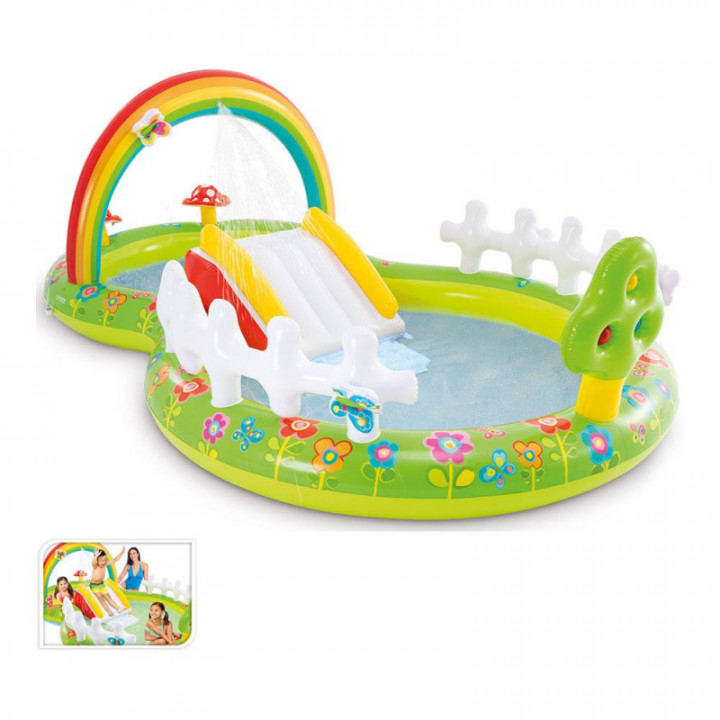 PISCINE GONFLABLE POUR ENFANTS, MODÈLE JARDIN AVEC TOBOGGAN,