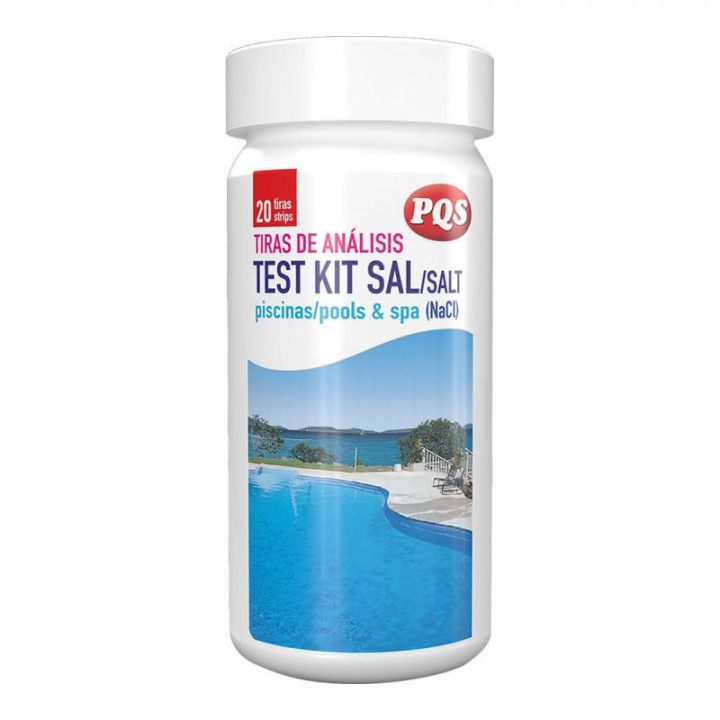BANDELETTES DE TEST DE SEL POUR PISCINES ET SPAS, FLACON DE