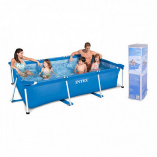 PISCINE RECTANGULAIRE À STRUCTURE MÉTALLIQUE, POMPE DE FILTR