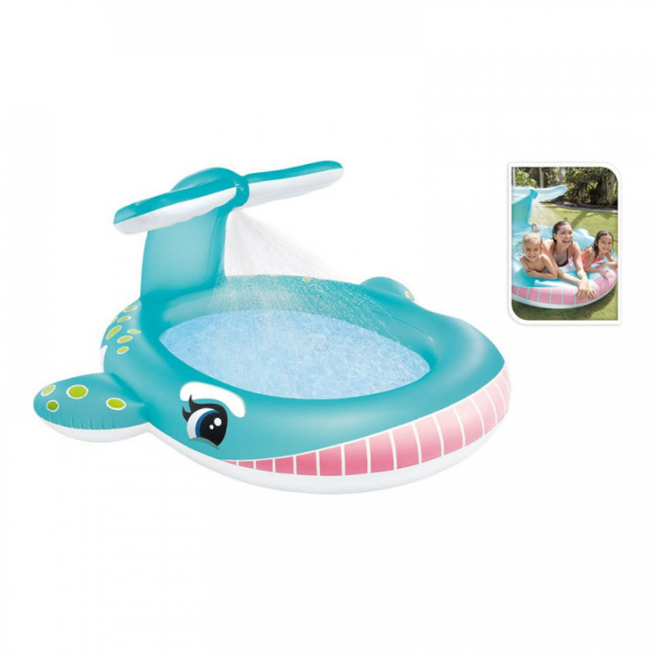 PISCINE GONFLABLE POUR ENFANTS, MODÈLE BALEINE, AVEC ARROSEU