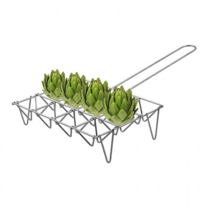 GRIL À LÉGUMES EN ACIER ZINGUÉ, CAPACITÉ 12 PIÈCES, 34 x 8,5