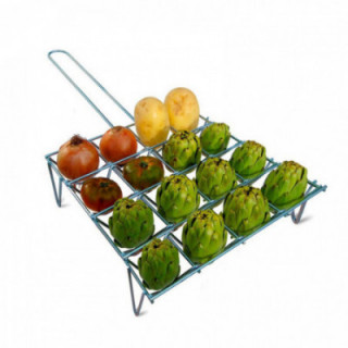 GRIL À LÉGUMES EN ACIER ZINGUÉ, CAPACITÉ 16 PIÈCES, 34 x 8,5