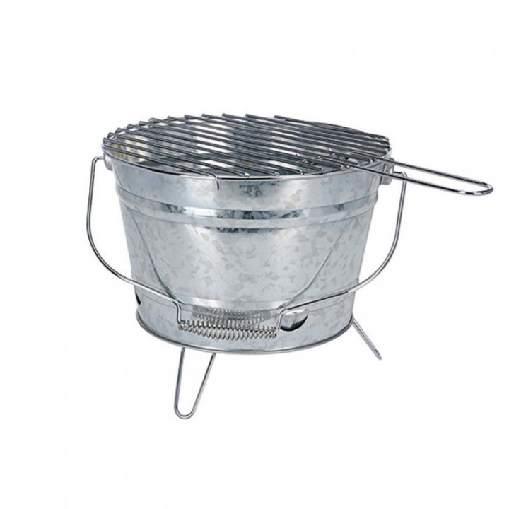 BARBECUE PORTABLE EN ZINC, MODÈLE TONNEAU, Ø27 cm