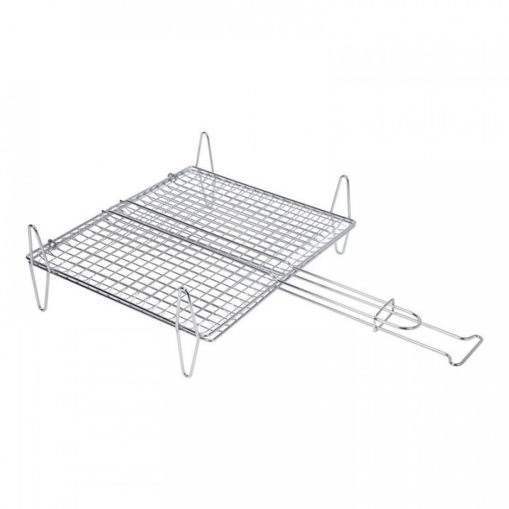 GRILLE DOUBLE POUR POISSON AVEC FINITION ZINGUÉE, 30 x 35 cm
