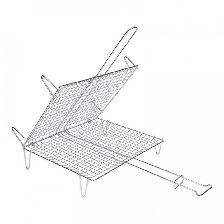 GRILLE DOUBLE POUR POISSON AVEC FINITION ZINGUÉE, 30 x 35 cm