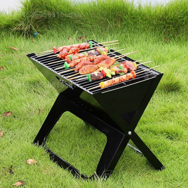 BARBECUE PLIABLE AU CHARBON DE BOIS, 45 x 30 x 35 cm