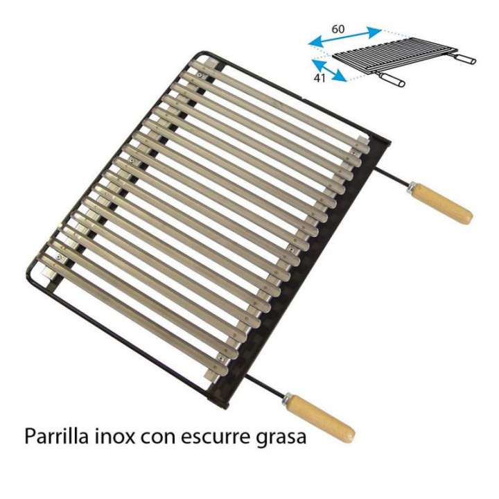 TIROIR AVEC GRILLE EN ACIER INOXYDABLE 61 x 40 x 32 cm