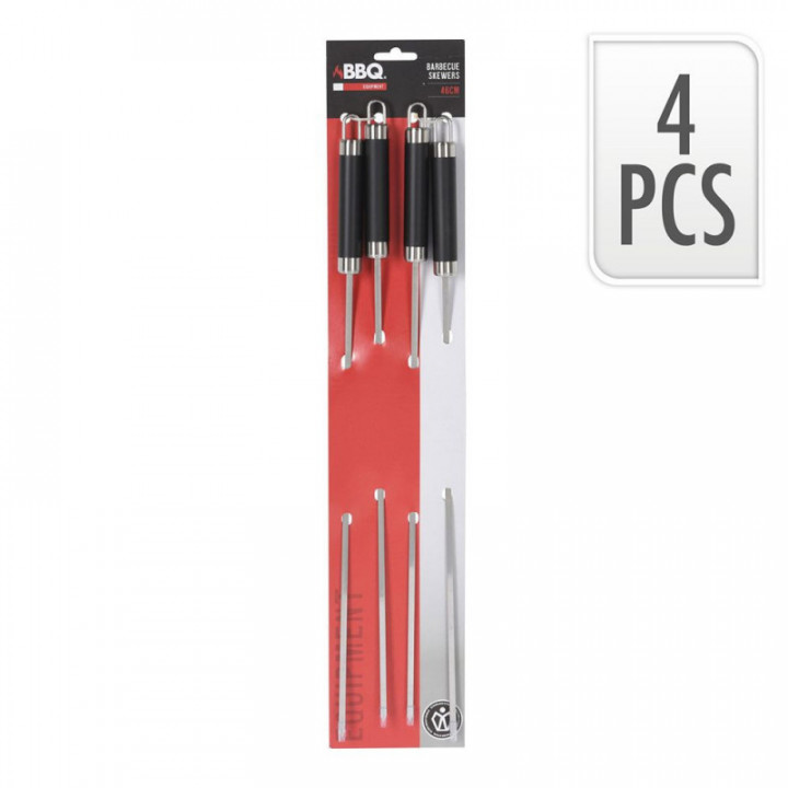 BROCHETTES DE BARBECUE EN ACIER INOXYDABLE, 46,5 cm, 4 unité