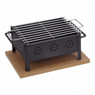 BARBECUE DE TABLE AVEC GRILLE EN ACIER INOXYDABLE DE 25 x 20