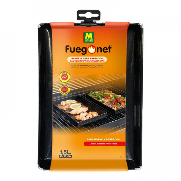 PLATEAU DE CUISSON RÉUTILISABLE POUR BARBECUE 28 x 18 x 3 cm