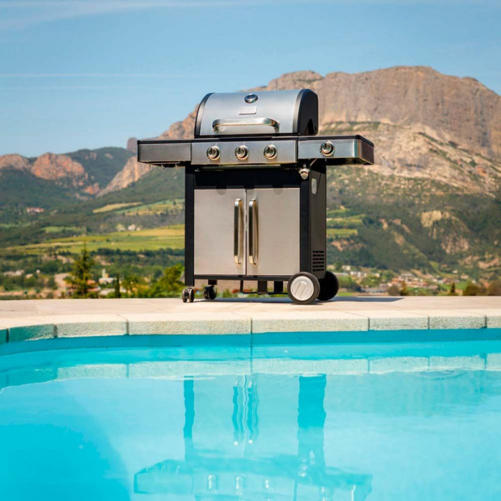 BARBECUE À GAZ 4 FEUX BXOG12950E, 126 x 58 x 118,5 cm