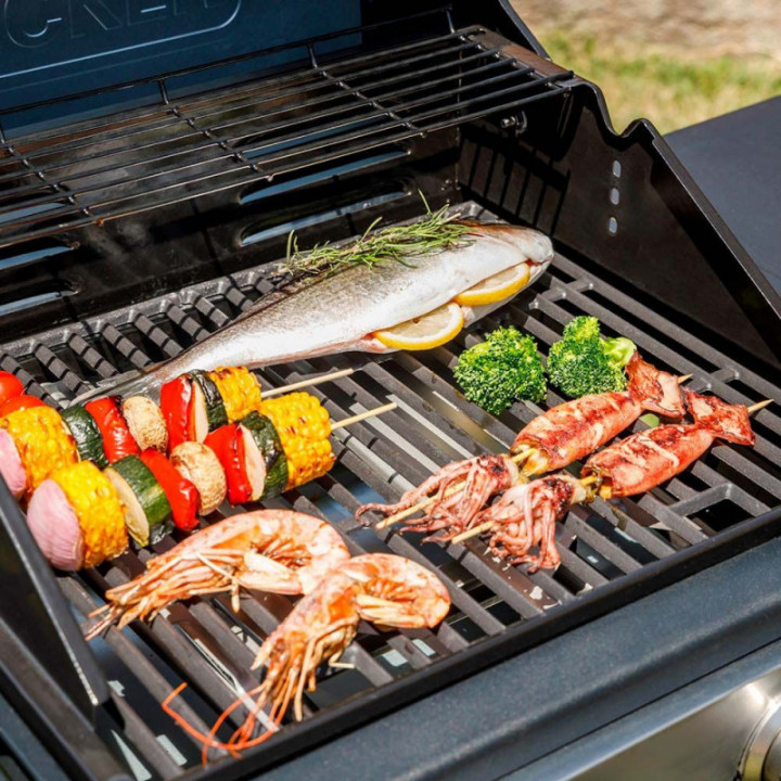 BARBECUE À GAZ 4 FEUX BXOG12950E, 126 x 58 x 118,5 cm
