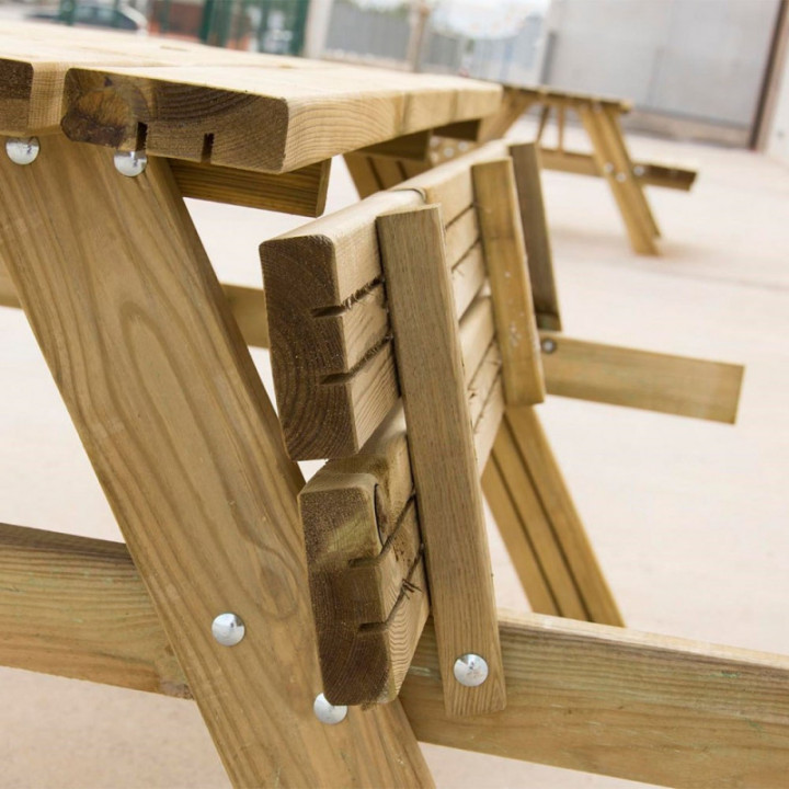 TABLE DE PIQUE-NIQUE EN BOIS 177 x 152 x 71 cm