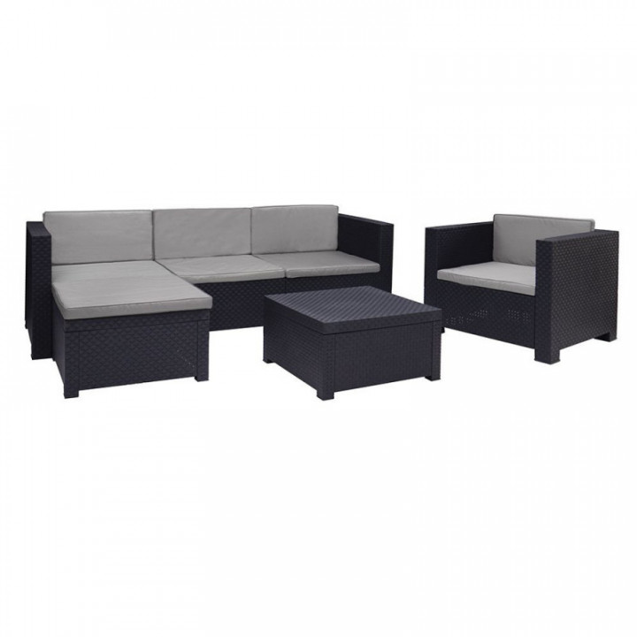 ENSEMBLE DE JARDIN MANHATTAN GRAPHITE 3 PIÈCES ANTHRACITE +