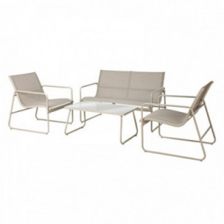 ENSEMBLE DE JARDIN, GRIS CLAIR/BLANC, 4 PIÈCES
