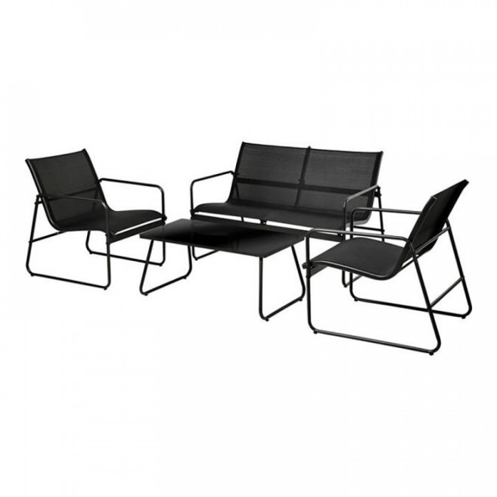 ENSEMBLE DE JARDIN NOIR 4 PIÈCES