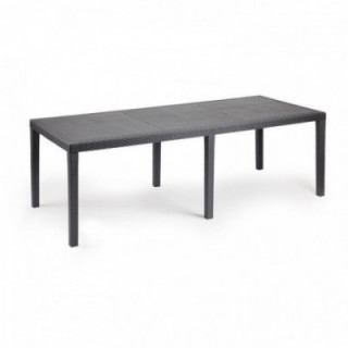 TABLE EXTENSIBLE QUEEN, COULEUR ANTHRACITE, POUR L'EXTÉRIEUR