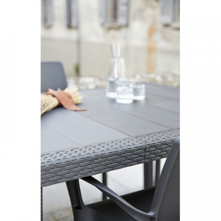 TABLE EXTENSIBLE QUEEN, COULEUR ANTHRACITE, POUR L'EXTÉRIEUR
