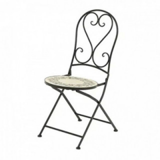 CHAISE MÉTALLIQUE/MOSAÏQUE PLIABLE ATENAS COULEUR NOIRE POUR