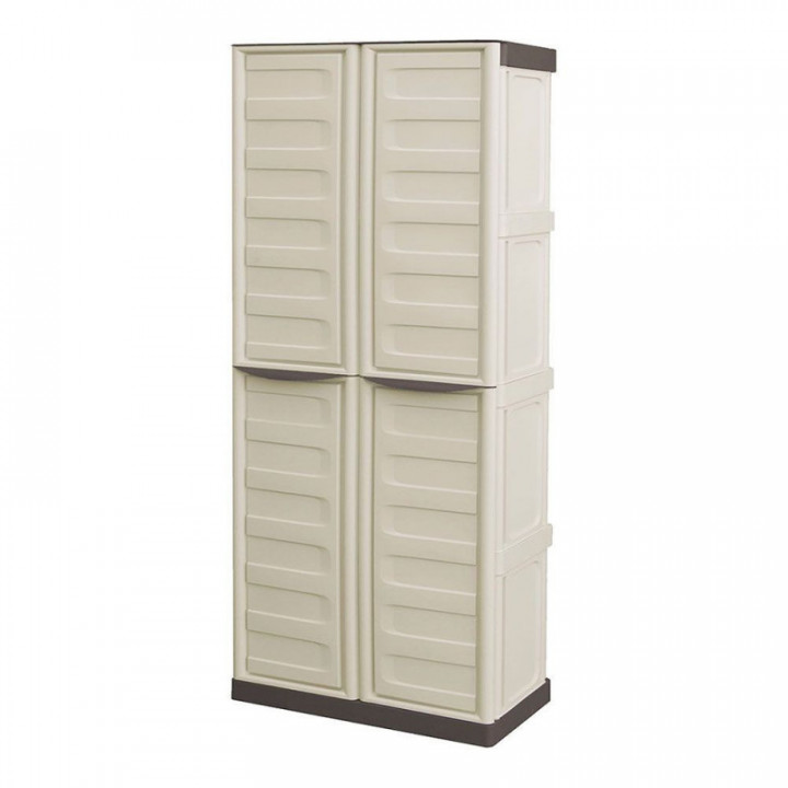 ARMOIRE HAUTE EN POLYPROPYLÈNE, LIGNE SPAZIO, BEIGE ET MARRO