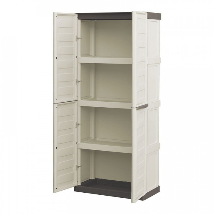 ARMOIRE HAUTE EN POLYPROPYLÈNE, LIGNE SPAZIO, BEIGE ET MARRO