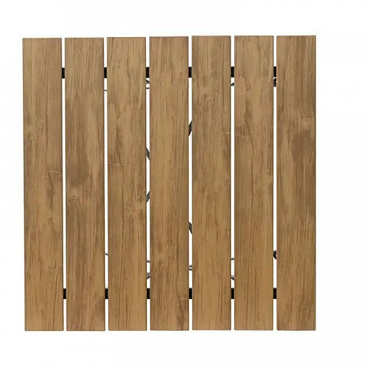 ENSEMBLE TABLE ET 2 CHAISES LEEDS, PLIABLES, BOIS, MARRON