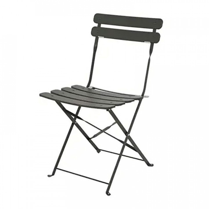 ENSEMBLE TABLE ET 2 CHAISES HELSINGBORG, PLIABLES, EN ACIER,