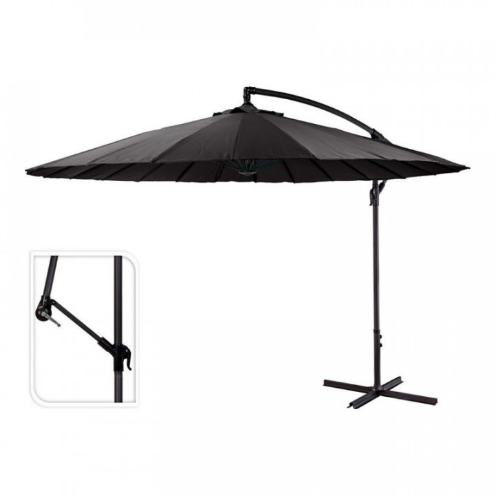 PARASOL EXCENTRIQUE ANTHRACITE 180 gr/m² HAUTEUR MAXIMALE 3