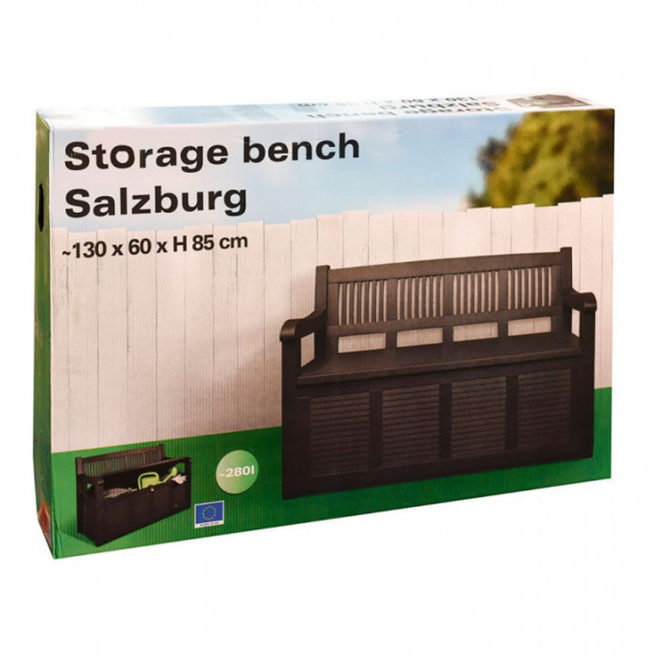 BANC DE JARDIN AVEC TIROIR DE RANGEMENT 280 L COULEUR: GRIS