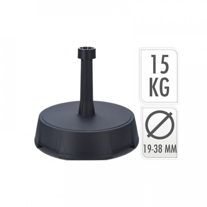 PIED DE PARASOL 15 kg ANTHRACITE Ø19 - 38 mm
